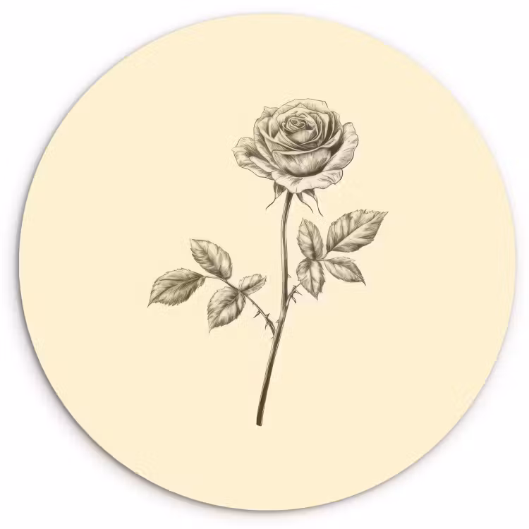 Runde Bilder - Illustration - Schwarz - Rose — 1