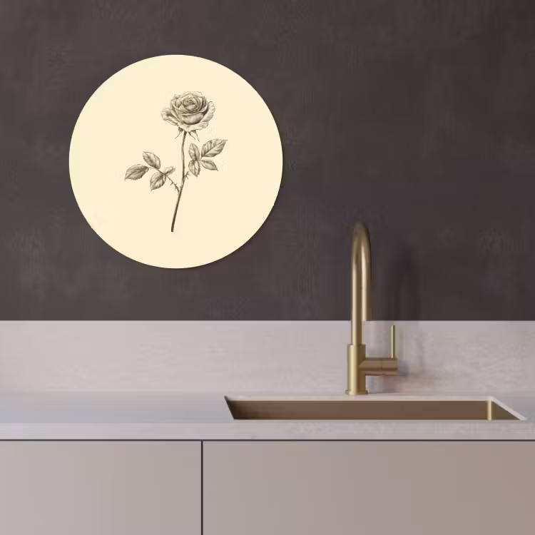 Runde Bilder - Illustration - Schwarz - Rose — 3