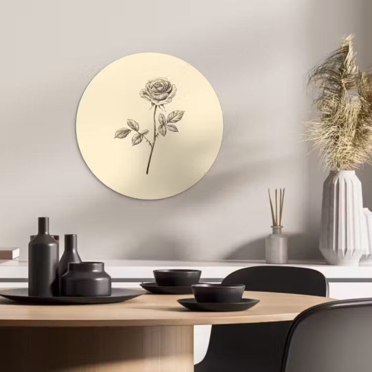 Runde Bilder - Illustration - Schwarz - Rose — 4