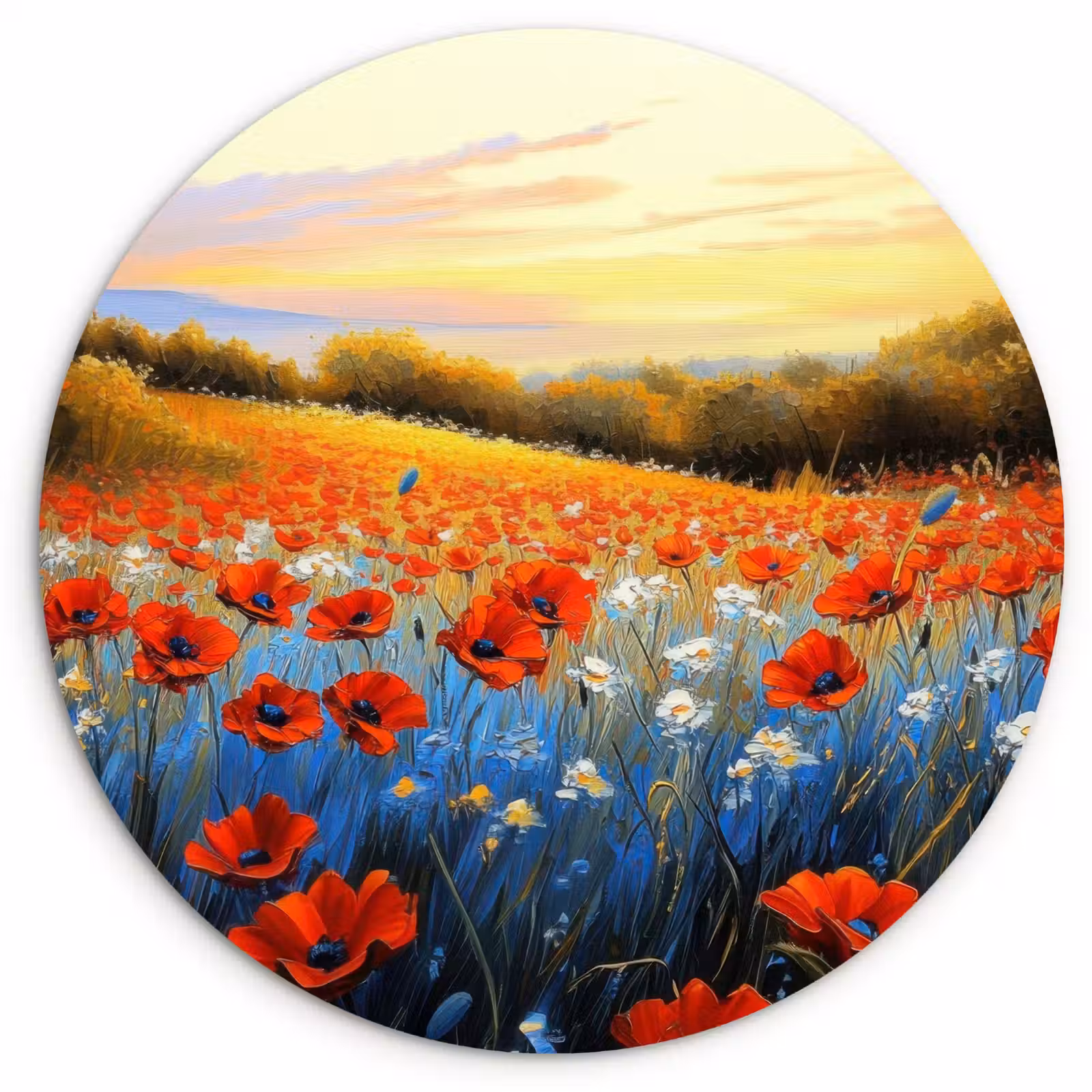 Runde Bilder - Mohn - Blumenfeld - Farbenfroh — 1