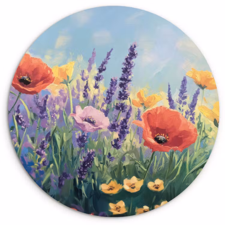 Runde Bilder - Wiese - Blumen - Farbenfroh — 1