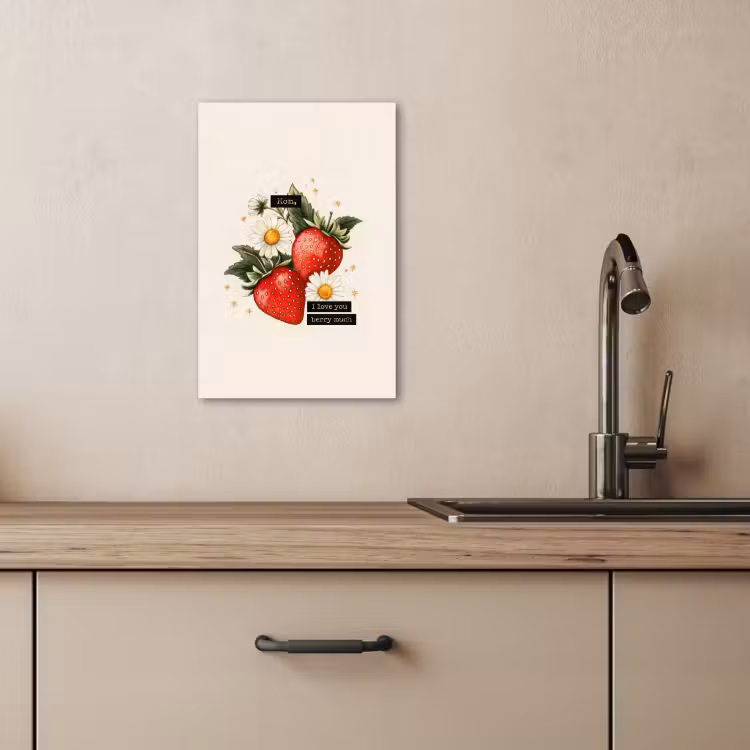 Leinwandbilder - Erdbeeren - Gänseblümchen - Zitat - Sterne — 5