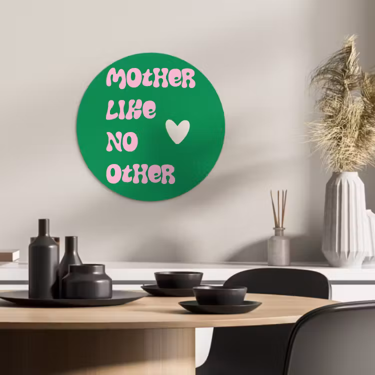 Runde Bilder - Text - Herz - Mutter - Grün — 2