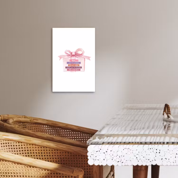 Leinwandbilder - Geschenk - Schleife - Text - Rosa — 5