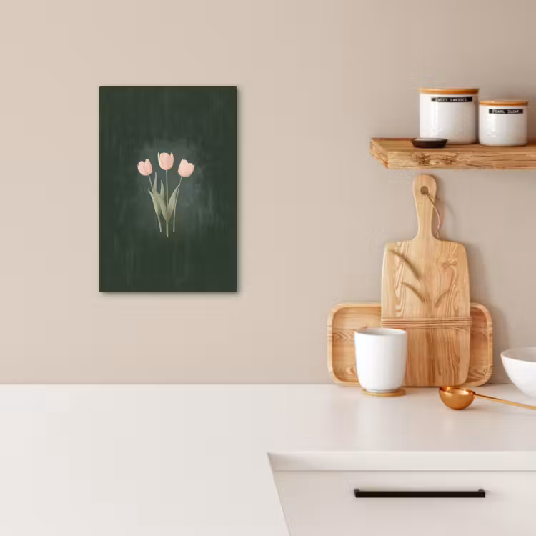 Leinwandbilder - Tulpen - Liebe - Dunkelgrün — 4