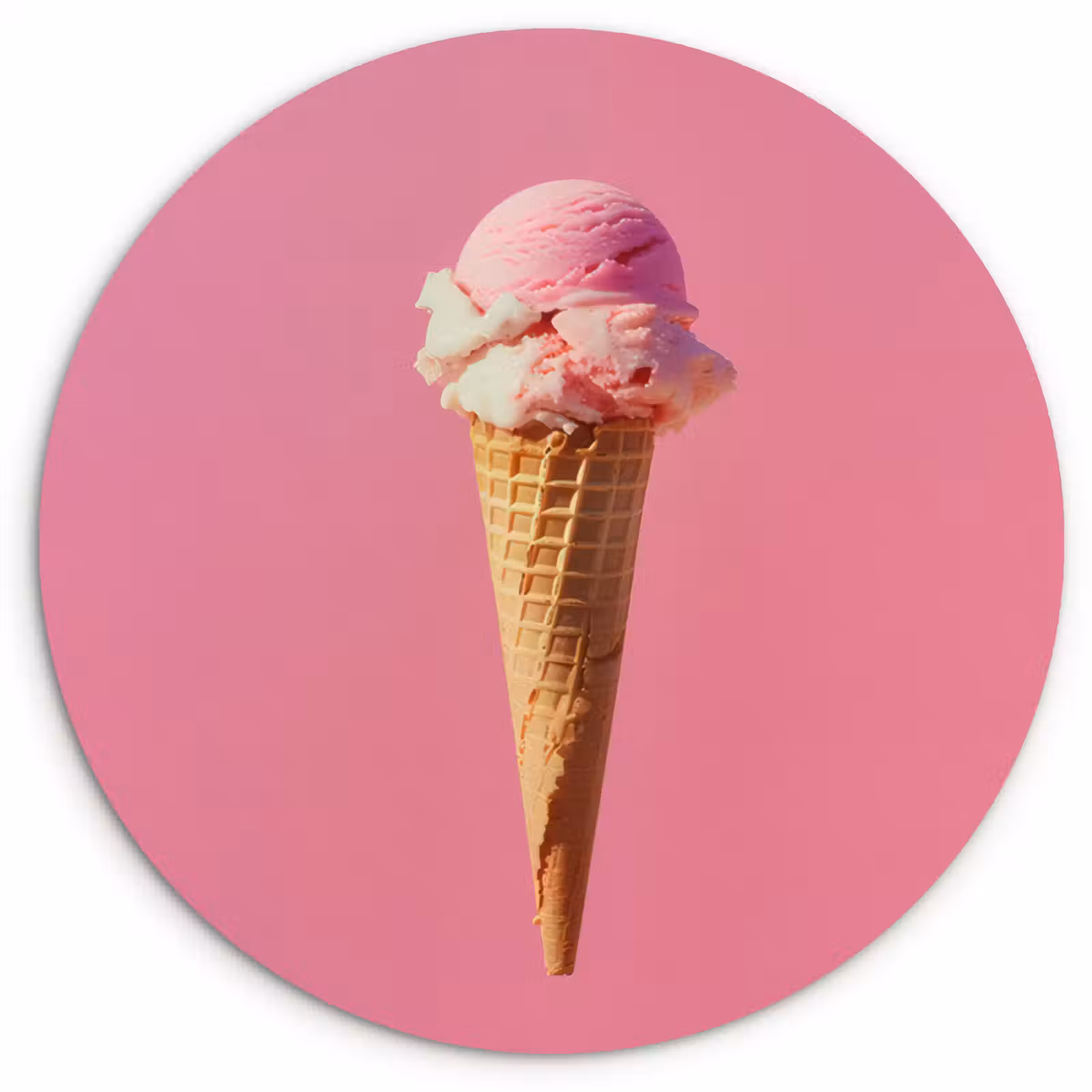 Runde Bilder - Horn - Schaufel Eiscreme - Rosa — 1