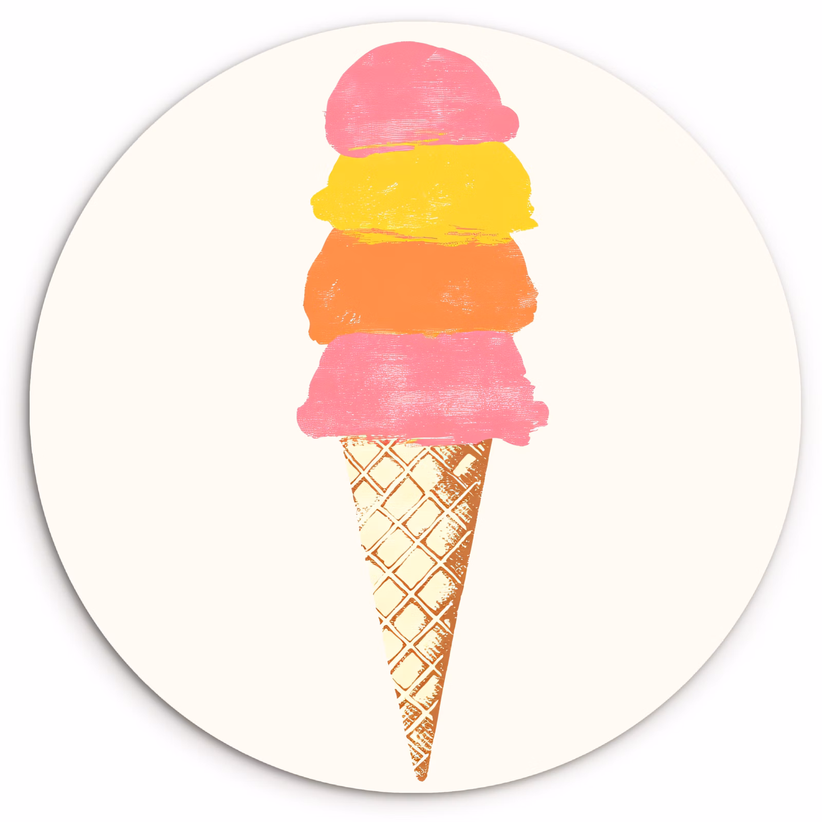 Runde Bilder - Schaufel Eiscreme - Hörner - Illustration - Minimalistisch — 1