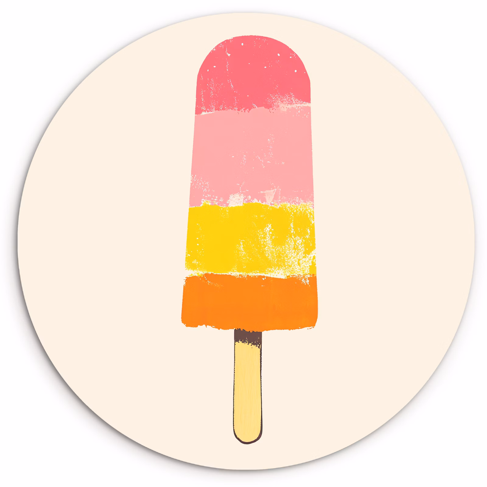 Runde Bilder - Wassereis - Retro - Stiel - Rosa — 1