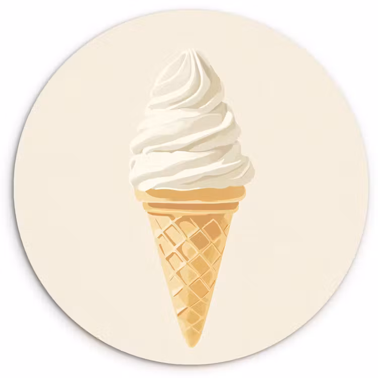 Runde Bilder - Eiswaffel - Weiß — 1