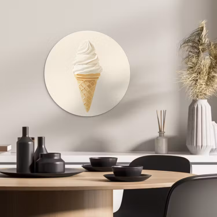 Runde Bilder - Eiswaffel - Weiß — 2
