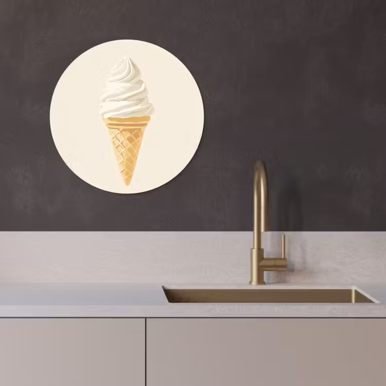 Runde Bilder - Eiswaffel - Weiß — 4