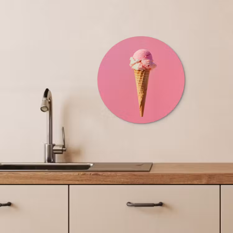 Runde Bilder - Horn - Schaufel Eiscreme - Rosa — 4