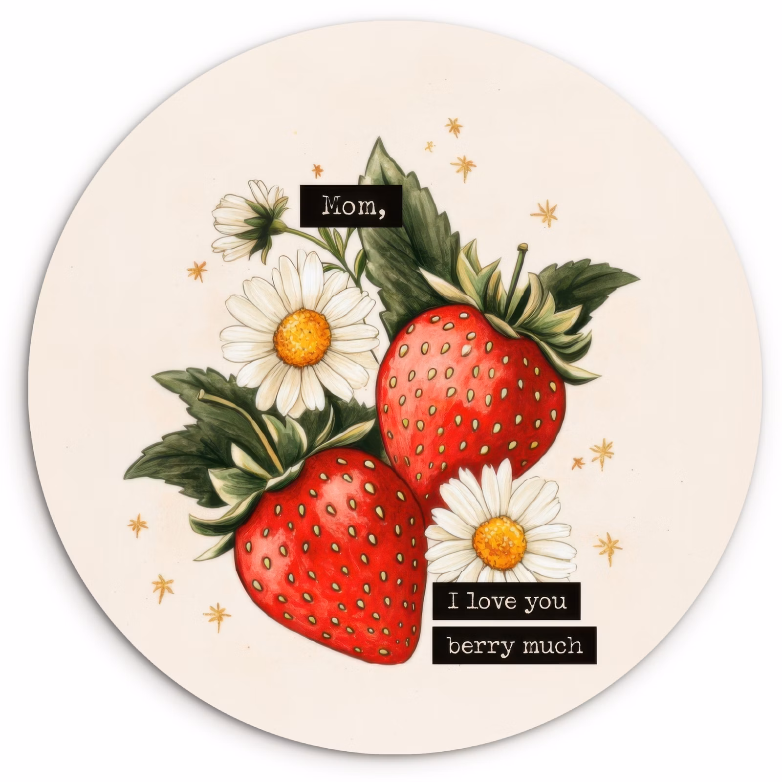 Runde Bilder - Erdbeeren - Gänseblümchen - Zitat - Sterne — 1
