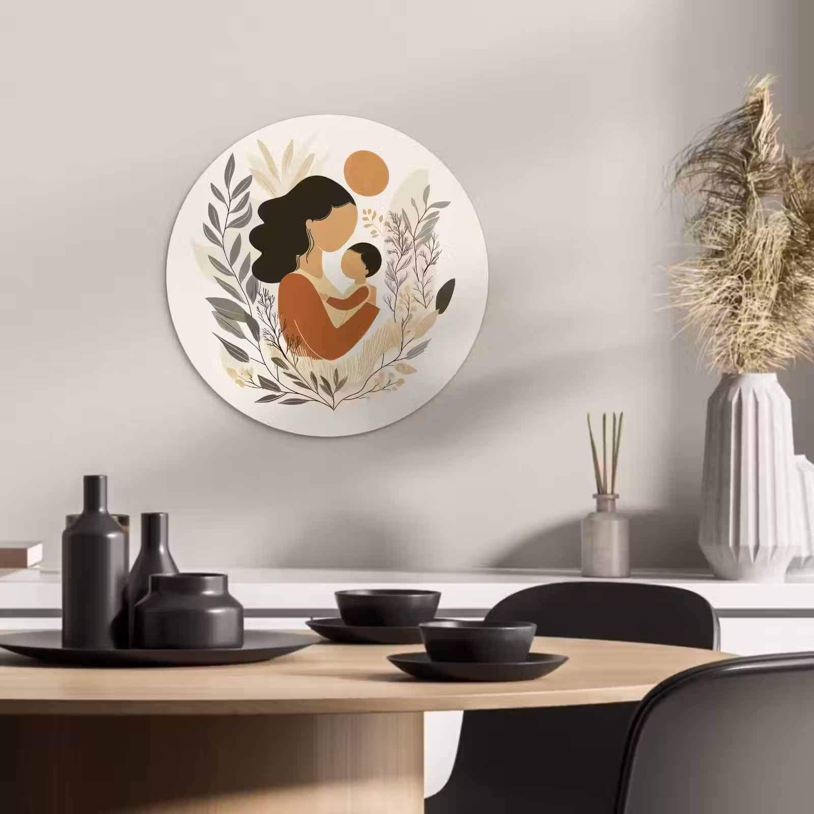 Runde Bilder - Illustration - Mutter - Kind - Liebevoll — 1