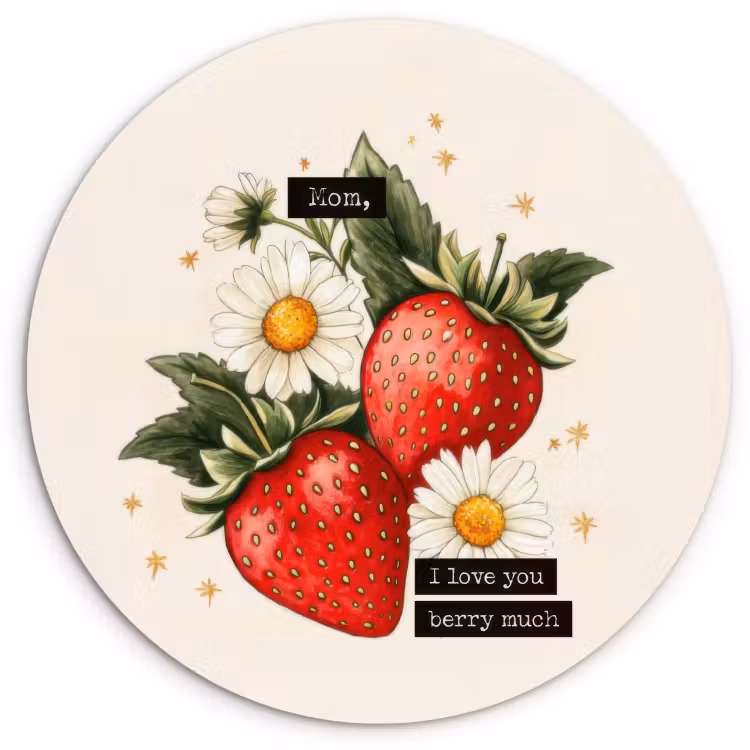 Runde Bilder - Erdbeeren - Gänseblümchen - Zitat - Sterne — 1