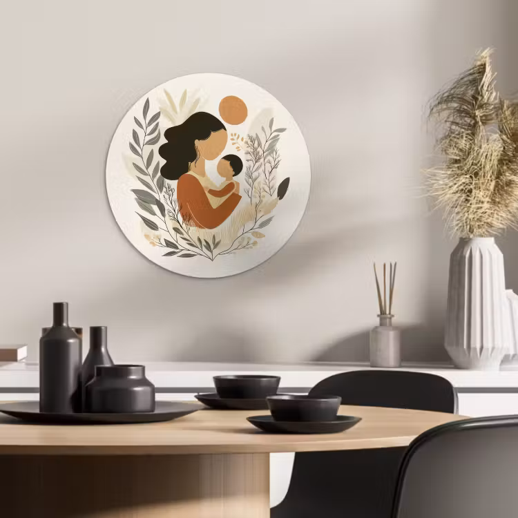 Runde Bilder - Illustration - Mutter - Kind - Liebevoll — 1