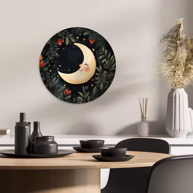 Runde Bilder - Mond - Blumen - Nachthimmel — 1