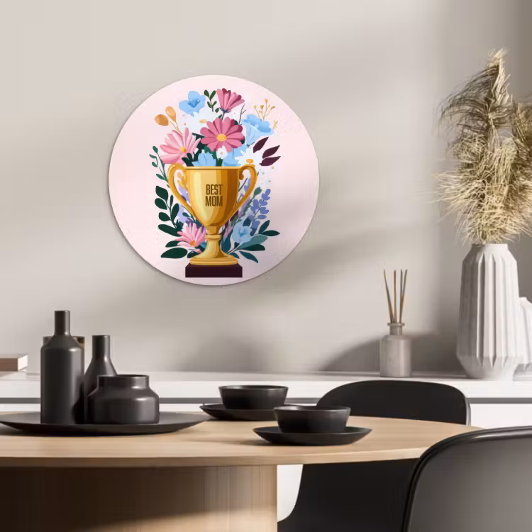 Runde Bilder - Trophäe - Beste Mutter - Blumen - Bunt — 3