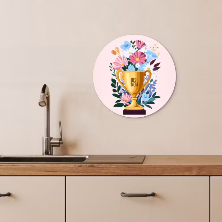 Runde Bilder - Trophäe - Beste Mutter - Blumen - Bunt — 4