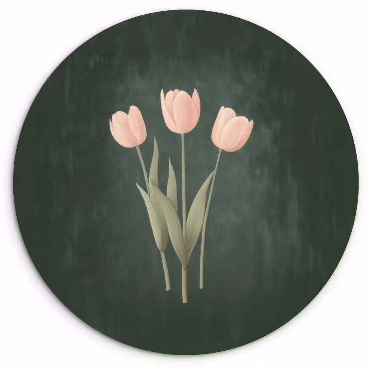 Runde Bilder - Tulpen - Liebe - Dunkelgrün — 1