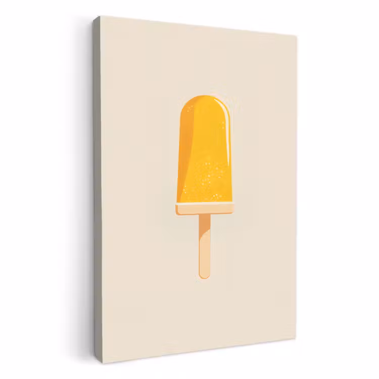 Leinwandbilder - Eis am Stiel - Orange - Wasser — 1