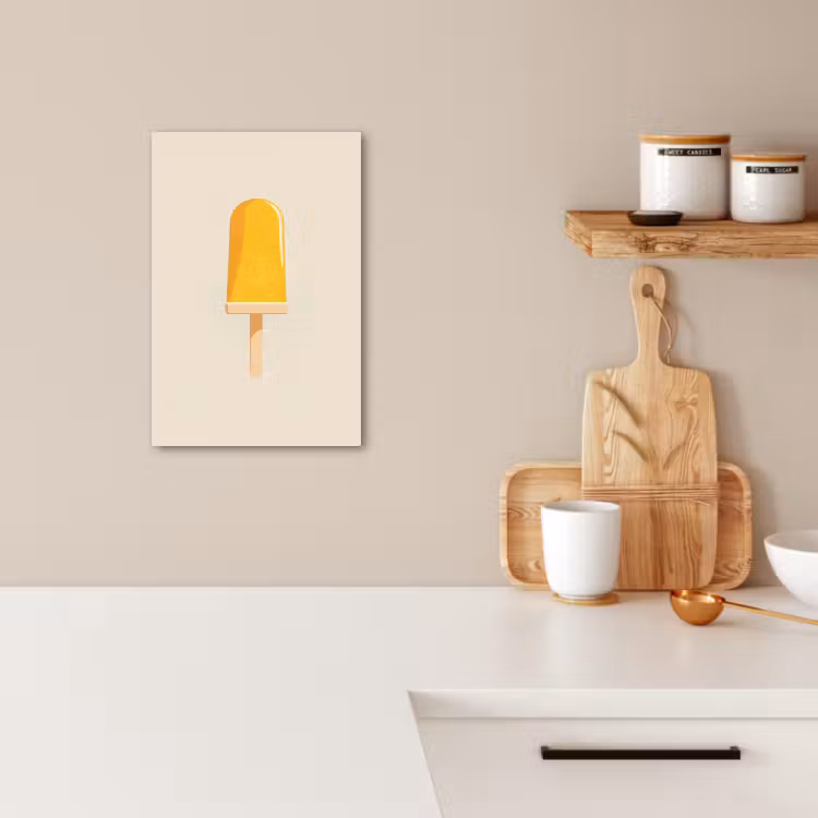 Leinwandbilder - Eis am Stiel - Orange - Wasser — 3