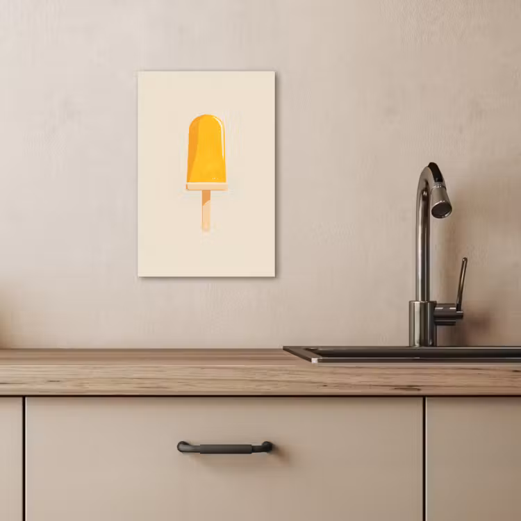 Leinwandbilder - Eis am Stiel - Orange - Wasser — 4