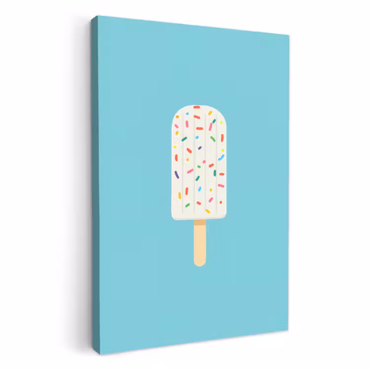 Leinwandbilder - Eiscreme - Stiel - Streusel - Hellblau — 2