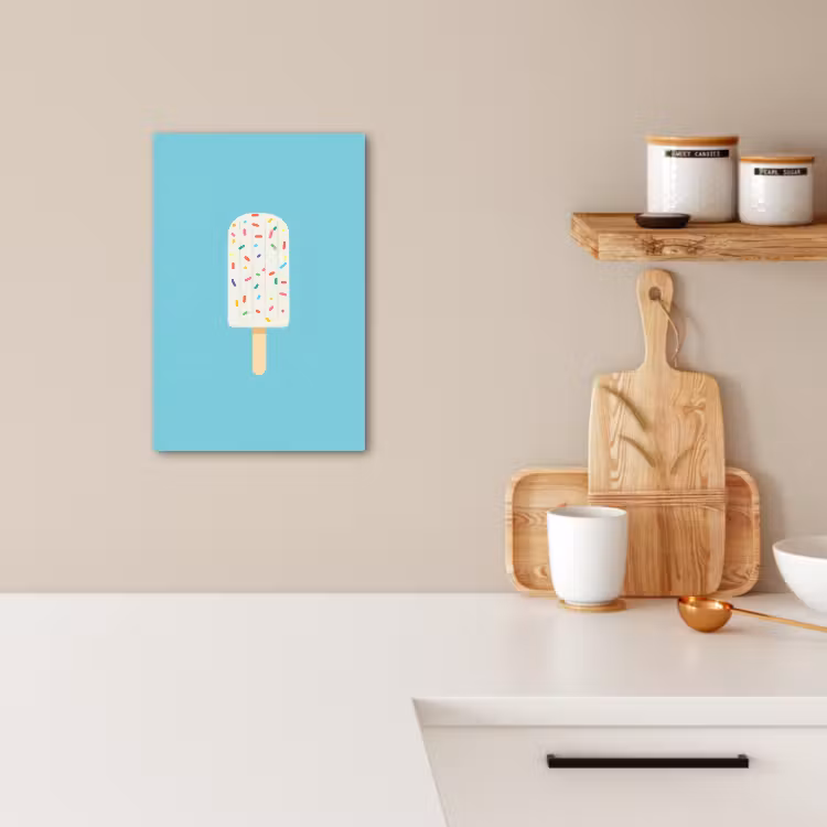 Leinwandbilder - Eiscreme - Stiel - Streusel - Hellblau — 5