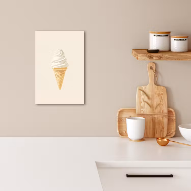 Leinwandbilder - Eiswaffel - Weiß — 4
