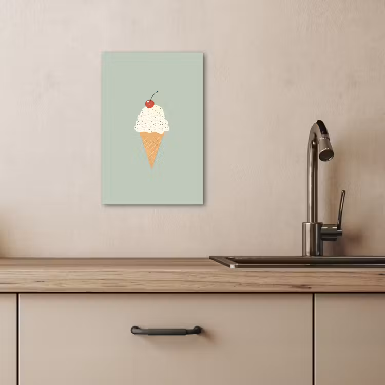 Leinwandbilder - Illustration - Eiscreme - Sprenkeln - Kirsche — 5