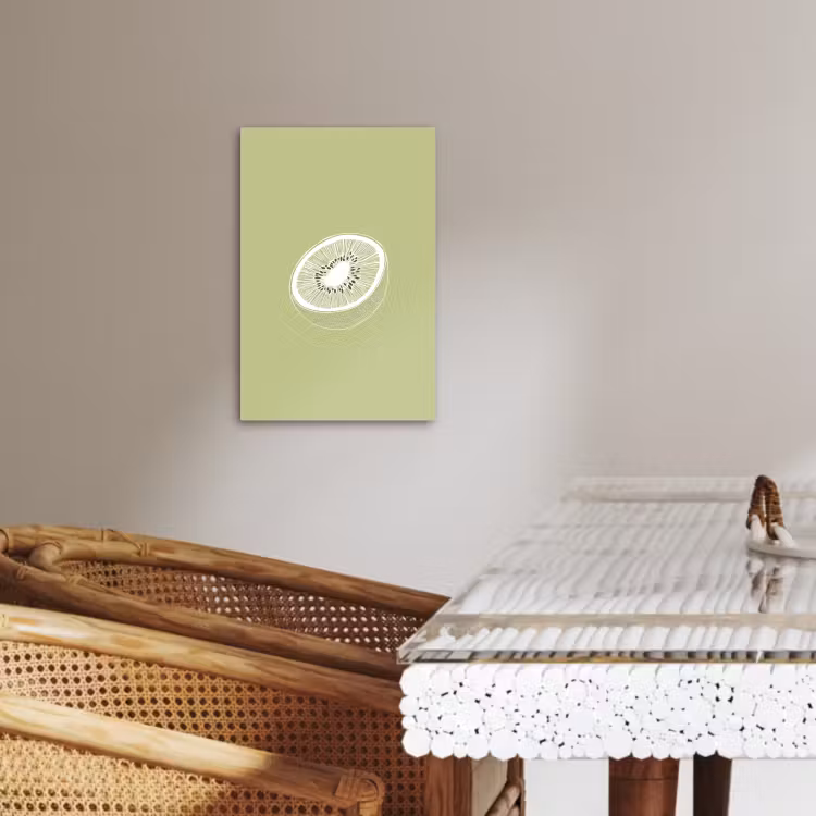 Leinwandbilder - Kiwi - Strichzeichnung - Minimalistisch - Grün — 1