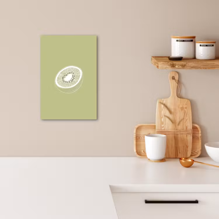 Leinwandbilder - Kiwi - Strichzeichnung - Minimalistisch - Grün — 2