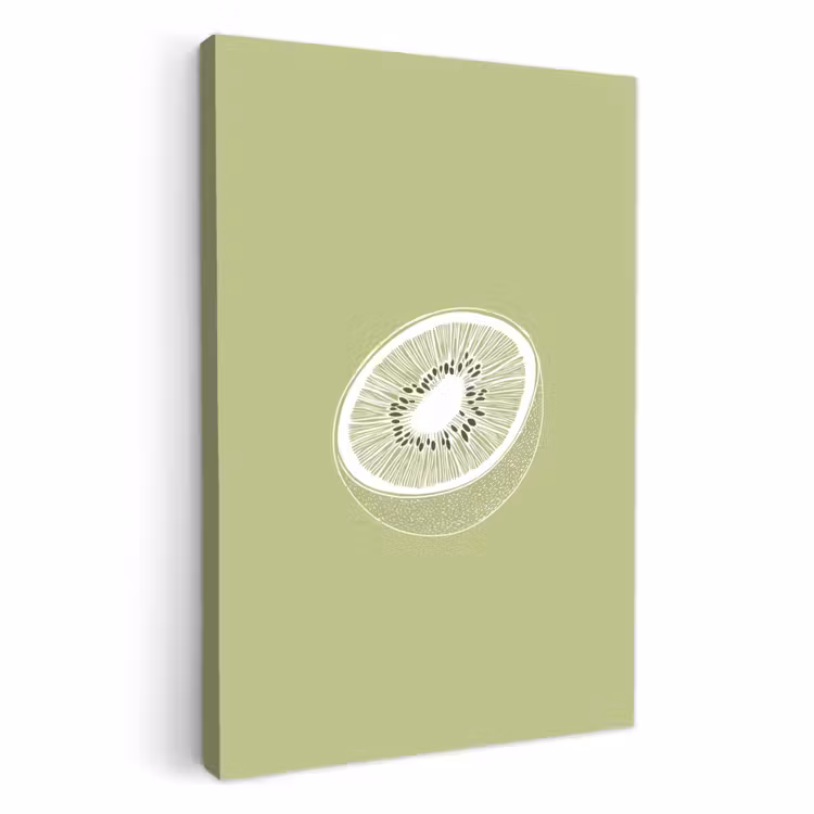 Leinwandbilder - Kiwi - Strichzeichnung - Minimalistisch - Grün — 5
