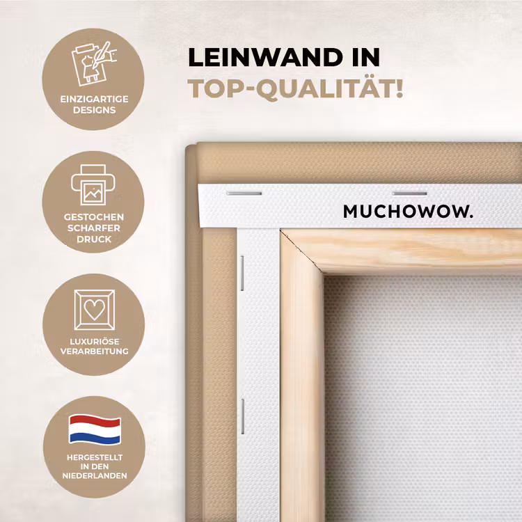 Leinwandbilder - Pfirsich - Strichzeichnung - Grube - Beige — 1