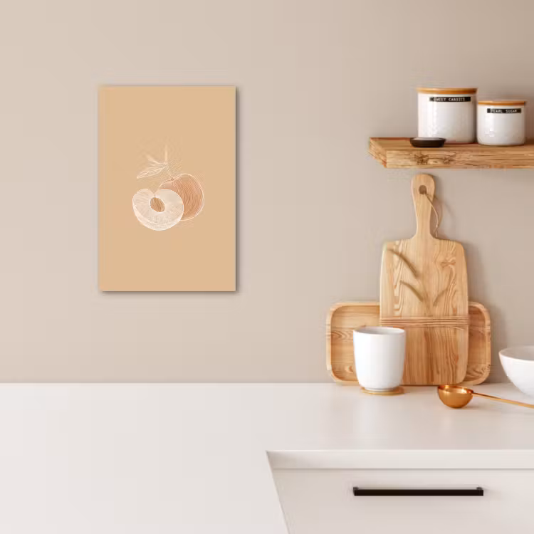 Leinwandbilder - Pfirsich - Strichzeichnung - Grube - Beige — 3