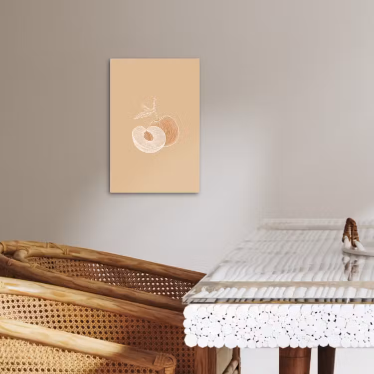 Leinwandbilder - Pfirsich - Strichzeichnung - Grube - Beige — 4