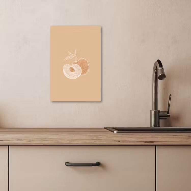 Leinwandbilder - Pfirsich - Strichzeichnung - Grube - Beige — 5