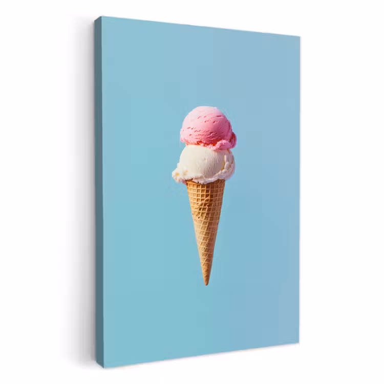 Leinwandbilder - Schaufel Eiscreme - Kegel - Blau — 2
