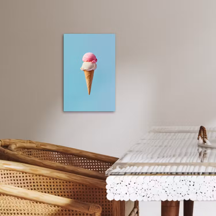 Leinwandbilder - Schaufel Eiscreme - Kegel - Blau — 3