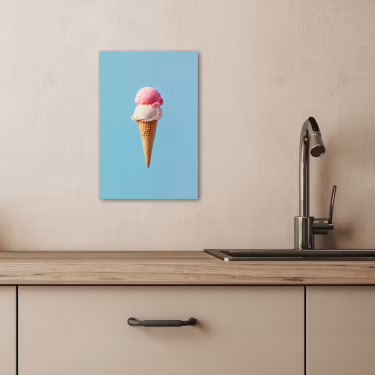Leinwandbilder - Schaufel Eiscreme - Kegel - Blau — 5