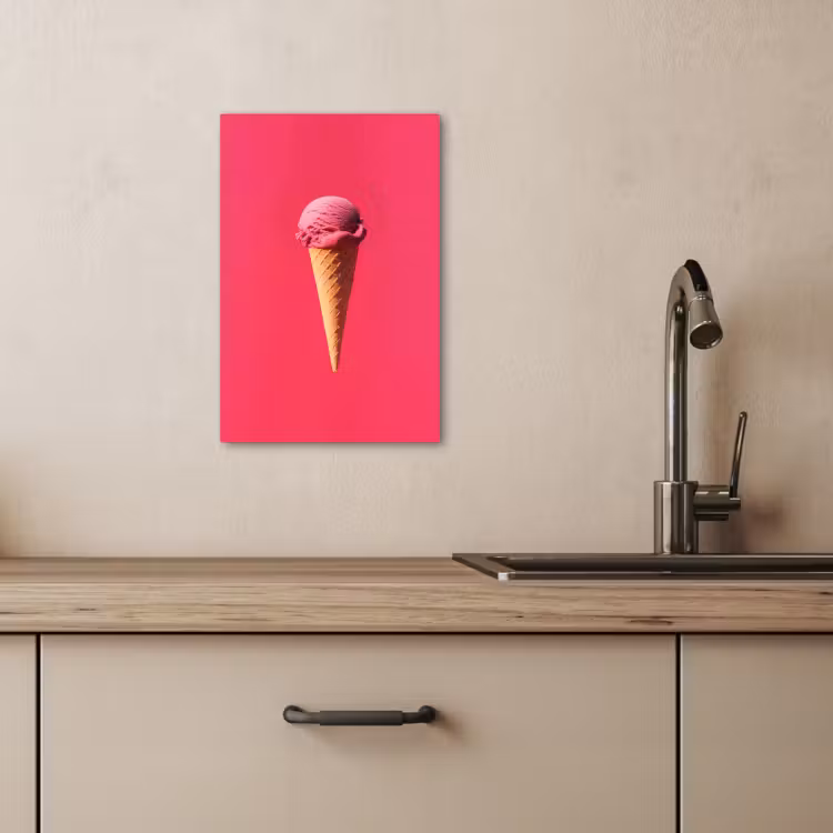 Leinwandbilder - Schaufel Eiscreme - Rosa - Horn — 3