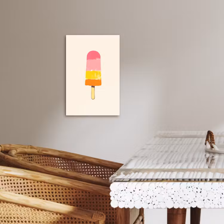 Leinwandbilder - Wassereis - Retro - Stiel - Rosa — 3