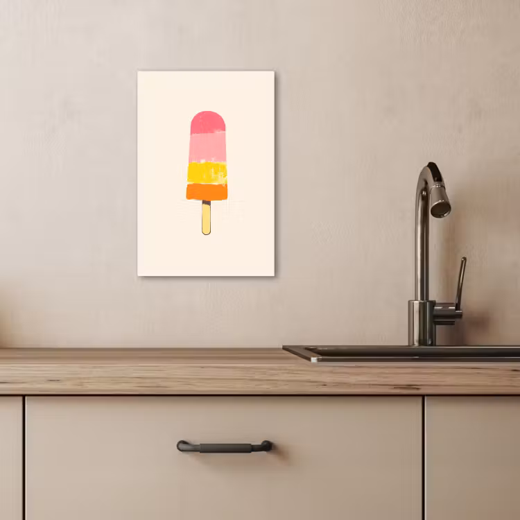 Leinwandbilder - Wassereis - Retro - Stiel - Rosa — 5