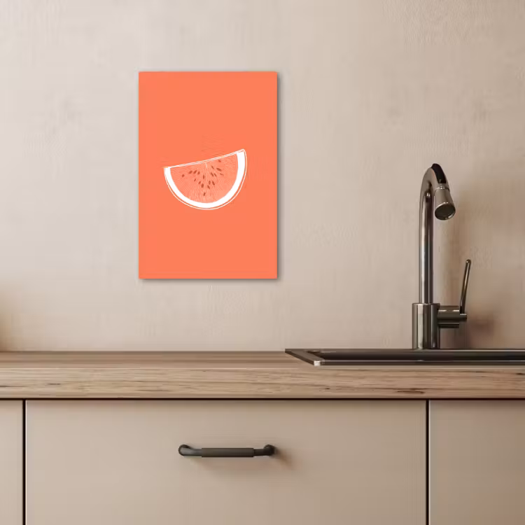 Leinwandbilder - Wassermelone - Linien - Korallenrot — 2