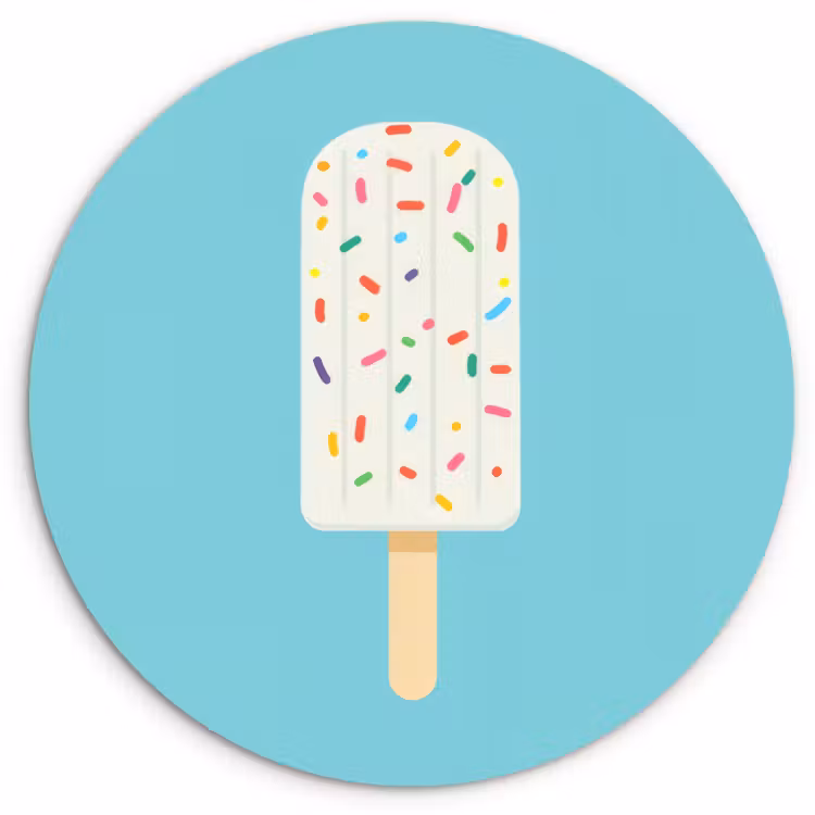 Runde Bilder - Eiscreme - Stiel - Streusel - Hellblau — 1