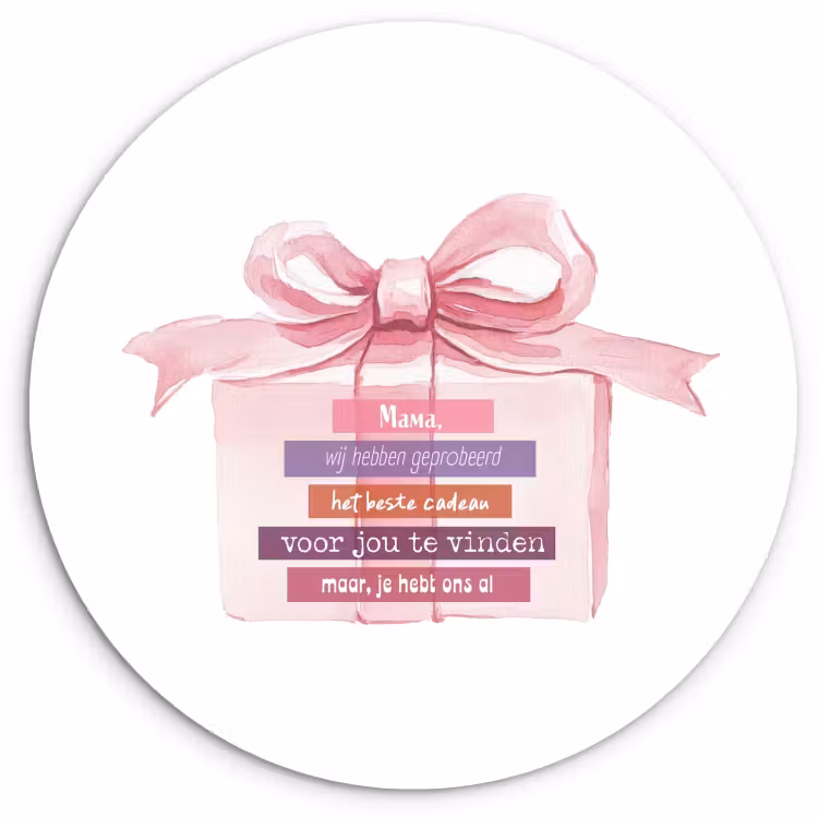 Runde Bilder - Geschenk - Schleife - Text - Rosa — 1