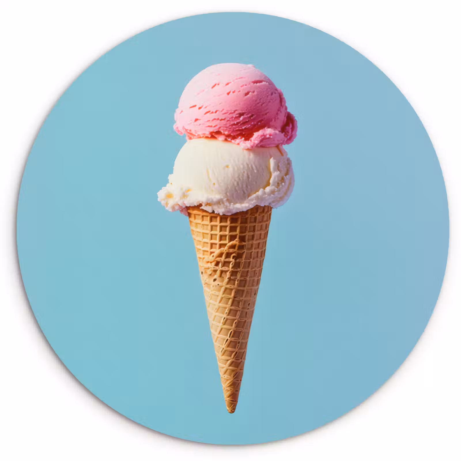 Runde Bilder - Schaufel Eiscreme - Kegel - Blau — 1