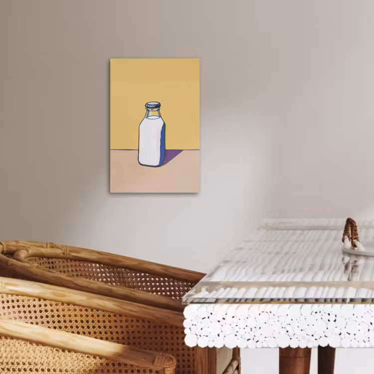 Leinwandbilder - Gläser - Flasche - Illustration - Milch — 4