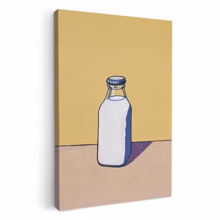 Leinwandbilder - Gläser - Flasche - Illustration - Milch — 5